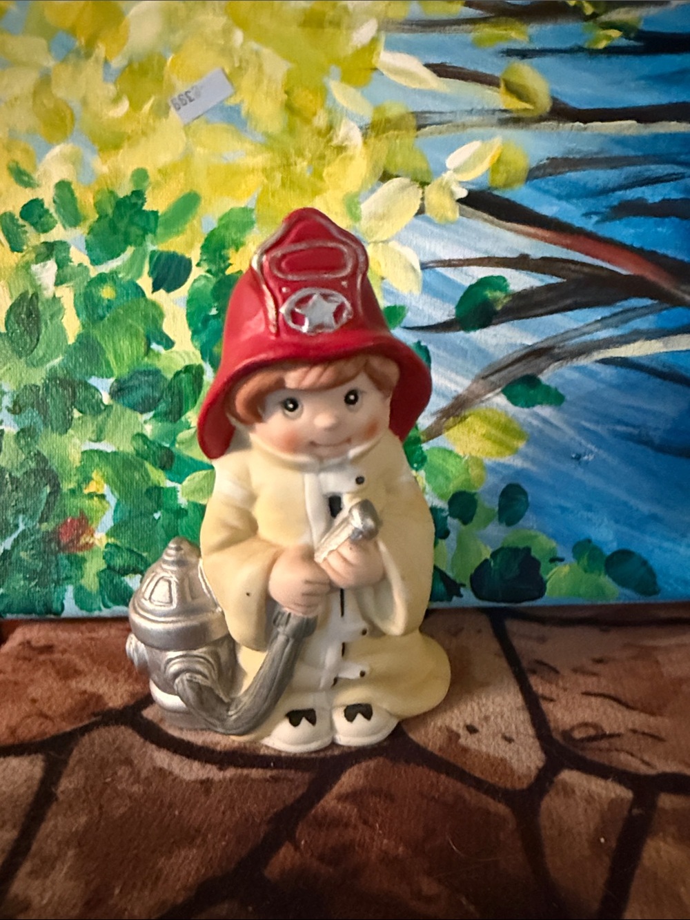 💚Cute Kids Firefighter Doll with Red Helmet and Yellow Coat